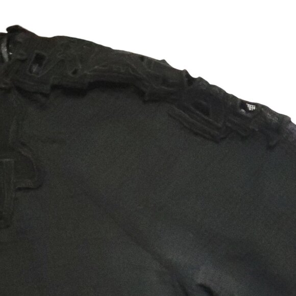 Free People Black Boho Tunic Mini Dress S Cotton Gauze Lace Goth Witchy Coquette - Picture 10 of 16